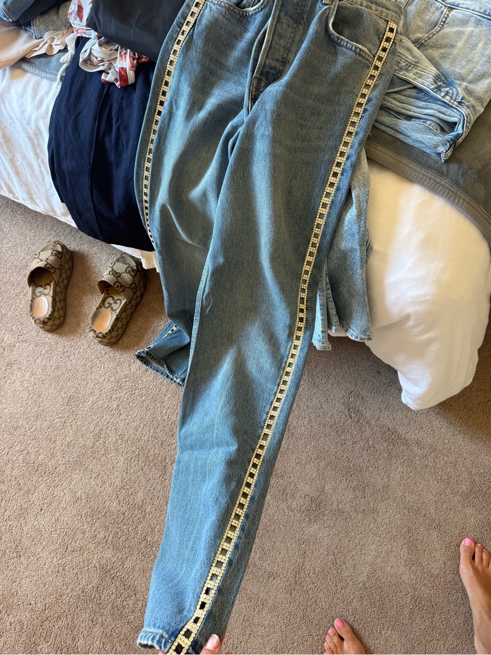 Reformation Crystal High Rise Straight Long Jeans Maldives - Size 27 - Picture 7 of 14